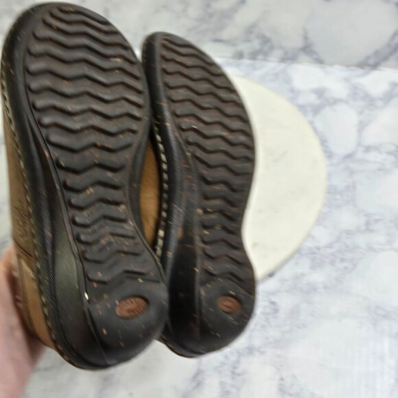 Ugg Clogs Womens 5 Brown Leather Shearling Sherpa lined Contrast stitch winter - Picture 6 of 13